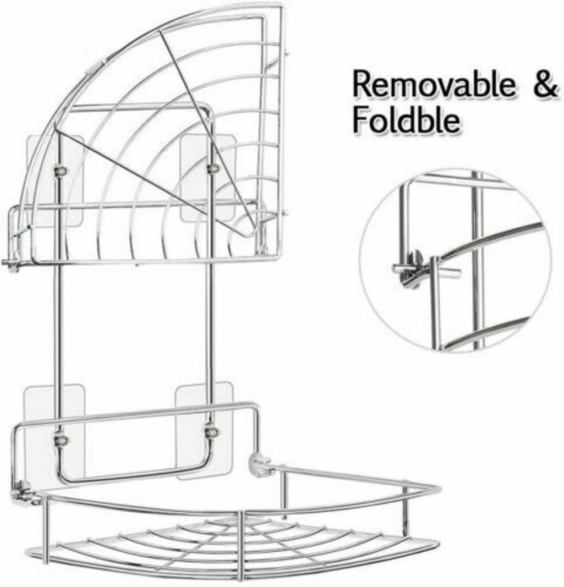 Silver 2-Tier Bathroom Shelf Storage